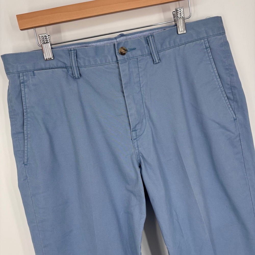 Polo Ralph Lauren Chino Pants Mens 35x32 Blue Twill Stretch Straight Fit Preppy